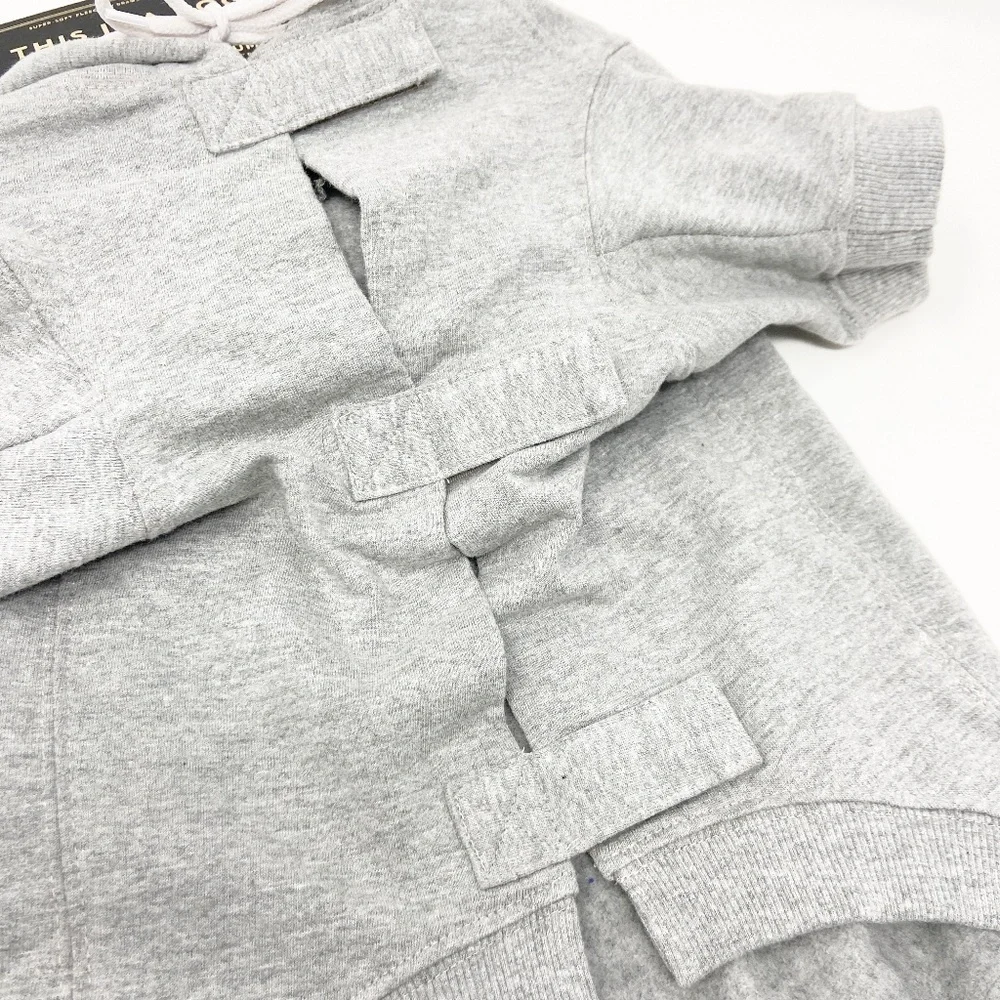 EASY TIGER | Graphic Dog Hoodie Grey Fleece Medium